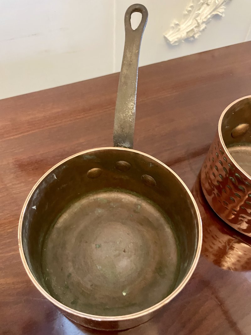 Three Antique Victorian Copper Pans - Image 7
